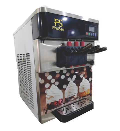 Máquina de Helado blando de 3 sabores de sobremesa